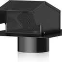 Hon&Guan 10 Inch Roof Exhaust Vent Cap - Heavy Duty Galvanized Steel Roof Vents for Houses, with Damper, for Home Ventilation System - Black