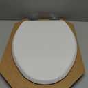Mayfair Bennett Toilet Seat with Brushed Nickel Hinges, Slow Close Wood Seat, Secure Metal Hinges, Easy Install, Elongated, White