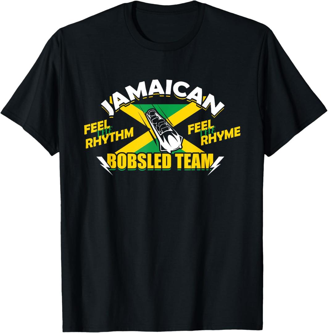 Jamaican Bobsled Team T-Shirt (Small, Black)