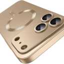 Misscase Magnetic for iPhone 17 Pro Case,Comes with Camera Lens Protector,Compatible with Magsafe,Soft TPU Full Protection Slim Smooth Bumper Shockproof Phone Cover Gold