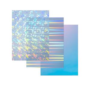 Iridescent Holographic Acrylic Sheets Sparkle Aurora Plexiglass Sheets PMMA Cast Acrylic Sheets for Laser Cutting Crafting DIY Home/Festival Decore(3, Dazzling Blue+Cullet +Aurora, 8x12 inch)