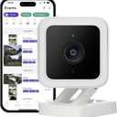 WyzeCam Cam v3 Security Camera for Pets, Indoor/Outdoor Home Security Camera with 1080p Color Night Vision Motion & Sound Detection, Compatible with Alexa & Google, White, 1Pack