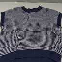 PRETTYGARDEN Womens Short Sleeve Sweater Spring Summer 2025 Round Neck Striped Pullover Cap Sleeve Knit Sweater Vest Tops (Medium, White)