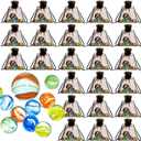 Lewtemi 24 Set Glass Marbles Operation Christmas Items Assorted Colors Shooter Marbles with Black Drawstring Storage Bag Cat Eye Mix Set Indoor Outdoor Game Party Favor for Bounce, DIY Home Decoration