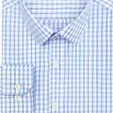 Mens Grade 4 Wrinkle-Resistant Plaid Button-Down Cotton Long Sleeve Regular Fit Gingham Dress Shirts (X-Small, 907_11_light Blue Plaid)