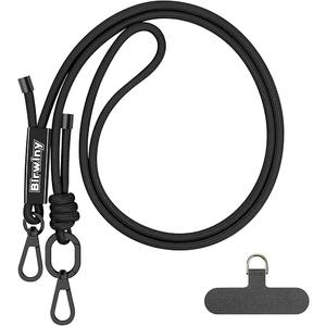 Birwiny Crossbody Phone Lanyard Universal Cell Phone Strap Adjustable Nylon Strap with Metal Keychain Hook Compatible for iPhone & for Android Smartphones Breakaway Safety Clip - Midnight Black