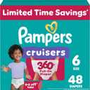 Pampers Diapers - Cruisers 360 - Size 6, 48 Count, Babyproof up to 100% Leakproof Pull-On Diaper