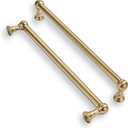 khtumeware 2 Pack 12 Inch Hole Center Brushed Brass Cabinet Pulls Heavy Duty Solid Warm Brass Cabinet Handles cabinets Dressers Kitchens Handles Bathroom cabinets