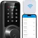Zowill WiFi Smart Lock, Keyless Entry Door Lock with APP Control, Touchscreen Keypads, Auto Lock Smart Deadbolt for Front Door, Home(Included G2 Gateway) (Black)