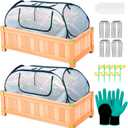 Garden Covers for Raised Beds, Pop Up Raised Garden Bed Cover, Garden Row Plants Cover Accelerator, Greenhouse Cover for Protecting Seedlings Fruits Vegetable Rows 45" L x 22" W x 16" H(2 Pack)