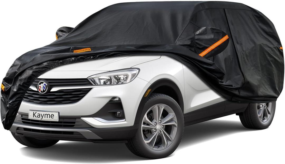 Kayme 7 Layers SUV Car Cover Custom Fit for Buick Encore/Encore GX(2012-2025) Waterproof All Weather for Automobiles, Outdoor Full Cover Rain Sun UV Protection.Black