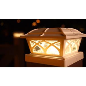 SIEDiNLAR Solar Post Cap Lights Outdoor Glass 2 Modes 8 LEDs for 4x4 5x5 6x6 Posts Fence Deck Patio Decoration, 8 Pack