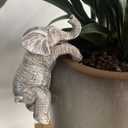 4 x Elephant Planter Hugger Figurine -Resin Hanging Elephant Statue Flower Pot Holder for Garden, Balcony, Patio, Lawn, and Home Decor