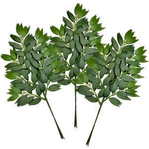 12Pcs Italian Ruscus Greenery Stems Artificial Silk Greenery Leaves Garland Vines Hanging Spray for DIY Wedding Arch Bouquet Filler Table Centerpieces Home Indoor Decor