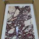 Real Luxurious Natural Marble Vanity Tray Genuine Marble Storage Tray for Home Decor Stone Tray for Bathroom/ Kitchen/ Vanity/ Dresser Non-Resin/ Non-Ceramic/ Viola Tablet Set