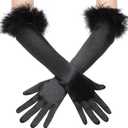 Halloween Costume Black Long Vintage Gothic Cosplay Fancy Dress Party Opera Gloves Bridal Wedding Dancer Dress Up Accessory