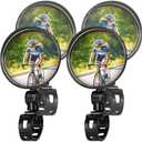 TAGVO Bike Mirror, Bicycle Cycling Rear View Safe Mirrors, Adjustable Rotatable Handlebars Mounted Plastic Convex Mirror for Mountain Road Bikes