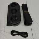 Solar Powered Exhaust Fan for Car Window - Vehicle Ventilation with Three Air Outlets, Black