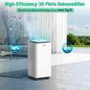 LUKO 2000 Sq. Ft Dehumidifiers for Large Room and Basements, 30 Pints Dehumidifier with Drain Hose, Auto or Manual Drainage, 0.528 Gallon Water Tank, Auto Defrost, Dry Clothes Function, 24H Timer