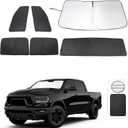 Window Shades for Dodge RAM 1500 2019-2025 CrewCab,MegaCab Pickup,2Dr RegularCab,4Dr QuadCab Accessories Car Side Full Windows Windshield Sun Shade Camping Sun UV Rays Privacy Protection 6PCS