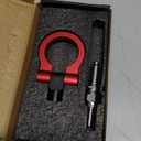 1 PC Car Bumper Spiral Towing Hook, Modified Accessories Front Trailer Hook, Car Round Bumper Pull Ring, Universal for Most Cars (Red)