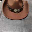 Cowboy Hat for Men Women Classic Roll Up Fedora Hat with Buckle Belt