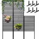 46.4" H X 47.3" W Metal Privacy Screen Outdoor - 10 Panels Freestanding Privacy Fence Panels with Stakes - Decorative Garden Air Conditioner Trash Can Pool Equipment for Backyard Patio