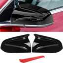Jaronx Compatible with Tesla Model 3 Side Mirror Cover 2017-2024, Clip-on Horns M Style Glossy Black Rear View Mirrors Cover for Left Driver&Right Passenger Side for Tesla Model 3 Accessories