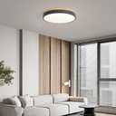 Yiisem Dimmable Wood LED Flush Mount Ceiling Light, 5CCT 2700K-6000K Selectable Modern Round Close to Ceiling Lighting Fixtures, Minimalist Grey Ceiling Lamp for Living Room, Bedroom, Laundry Room