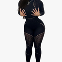 Women's Seamless Jumpsuit 2 Piece outfit, Mock Neck Long Sleeve Bodysuit with Snap Crotch and Leggings Set