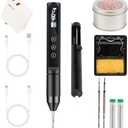 Larlarsa Micro Soldering Iron Kit with OLED Display, Adjustable Temp 356°F-896°F, High Power & Type-C Portable Pen Design | 3 Tips for Electronics Repair, DIY Projects (C210-I/IS/K)