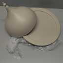 Qinyoung Decorative Ramadan Dates Cover, 12 Inch Taupe Metal Serving Dome Cloche Cover with Silver Tassel for Dates, Eid Serving Platter, Elegant Iftar and Suhoor Table Centerpiece