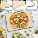 Outspark Pizza Stone with Grill Rack for Ninja Woodfire Outdoor Smoker XL OG800 OG900 Series Grill Accessories, Rectangle Pizza Baking Stone Set for Oven and Grill Baking