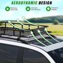 64 x 39 x 6 Inch Roof Rack Basket, Heavy Duty 300LB Car Roof Rack Universal Cargo Carrier Rooftop Cargo Basket Steel Luggage Holder for SUV, Truck & Pickup