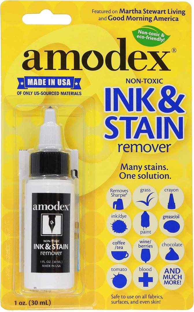Amodex Ink & Stain Remover Traveler 0.5oz Bottle with Built-in Brush