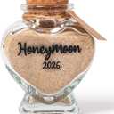 Honeymoon Sand Keepsake Jar 2026Bridal Shower, Wedding, Engagement, Honeymoon, Travel for Couples, Newlywed, Fiance(Gift Box Includes) - 40ml Heart Shape Glass
