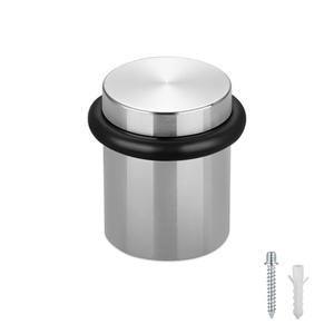 TOPTAKE - Floor Door Stopper Door Stop-Classy Solid Steel Modern Heavy Duty Door Stoppers -Floor Mount Anchor Screw-Wall Protector for Commercial Door(Stainless Steel Black, 1.5 Inch)