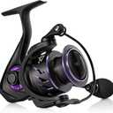 Piscifun Viper X Spinning Reel, Ultralight 6.2:1 High Speed Spinning Fishing Reel, 10+1BB, Carbon Fiber 22 LB Max Drag, 2000 Series, Purple