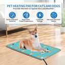 GOLOPET Large Dog Heating Pad 34x21in with Smart Thermostat Switch and Power Line Protection Tube,Obtained MET and UL Dual Certification,Waterproof Pet Pad, Suitable for Dogs of All Ages-Blue