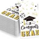 3 x Supervitae 100pcs 2026 Graduation Paper Napkins Congrats Grad Disposable Cocktail Napkins for High School University College Graduation Party Lunch Dinner Decoration Supplies (Black,Gold,White)