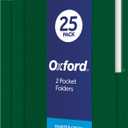 Oxford Two Pocket Folders, Textured Paper, Hunter Green, For School, Home, and Office, Letter Size, 25 Per Box (57556EE)