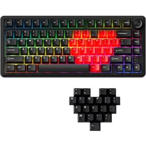 x XVX M75 75% Wireless Gaming Mechanical Keyboard, BT5.0/2.4GHz/USB-C, Hot Swappable Creamy Pre-lubed Switches, Gasket Structure, RGB Backlit Black Keyboard w/Knob for PC/Laptop/Xbox/PS4/PS5,LUMINA CORE