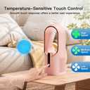 KONSIDEN Desk Fan Bladeless, 11.8 Inch Office Fan Small, Quiet, 3 Speed Adjustment, Touch Control, Easy to Clean, Desk Fans Small Quiet, Ideal for Office, Living Room, Bedroom