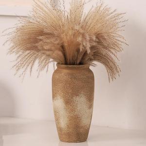 Rustic Vase, Farmhouse Flower Vase, Ceramic vase, Pottery Vase for Home Decor, Large Terracotta Vase, Decorative Distressed Vase for Table, Living Room, Shelf Decor, Mantel, 8.7 Inch
