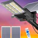 Gefolly SL-9800W Solar Street Lights Outdoor, 650000LM Commercial Parking Lot Light Dusk to Dawn IP67 Waterproof 6500K Security Flood Lights Lamp for Yard, Road, Basketball Courts