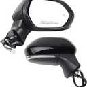 Dasbecan Right Passenger Side Door Mirror Compatible with 2018-2024 Toyota Camry Power Glass Heated Turn Signal Blind Spot Detection Manual Folding Repalces# TO1321368 87910-06840 7PINS Black