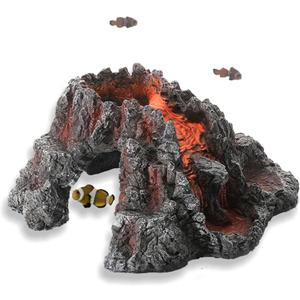 Volcano Shape Aquarium Decorations Cave| Resin Fish Tank Cave Ornaments| Fish Tank Bubbler Decorations| Fish Sleep Rest House| Aquarium Decoration Mountain