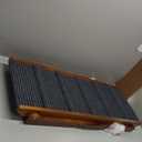 Adjustable Dog Ramp for Bed - 39" Long Foldable Wooden Ramp for Dogs to Get on Bed, Couch, or Car with 13.4" Wide Walking Space (Walnut Wood with Gray Carpet, Medium)