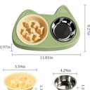Slow Feeder Dog Bowls, Stainless Steel Water Bowl, Slow Eating Dog Bowls Breed Set, Slow Feeder Dog Puppy Bowls Anti-Choking for Medium Small Breed Size Dogs and Cats, Green