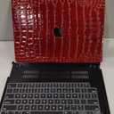 Compatible with Crocodile MacBook Air 13 Inch Case 2025-2022 M4 M3 M2 A3240 A3113 A2681, Textured Elegant Luxury Aligator Skin Snakeskin PU Leather Hardshell Case & Keyboard Cover, Burgundy